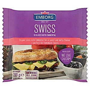 EMBORG Cheese Swiss Emmental Slices