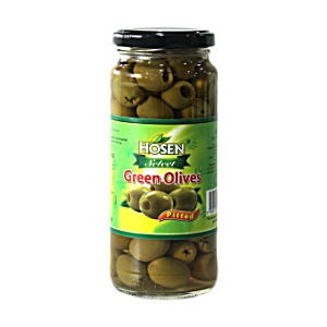 HOSEN GREEN OLIVES PITTED 345g