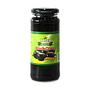 HOSEN BLACK OLIVES PITTED 345g