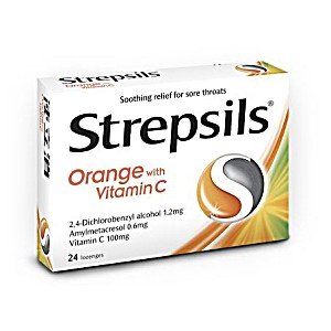STREPSILS ORANGE WITH VITAMINE C 24 lozenges
